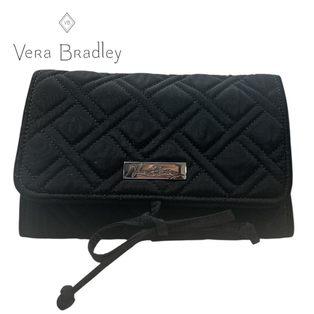 Vera Bradley Classic Black All Wrapped Up‎ Jewelry Roll